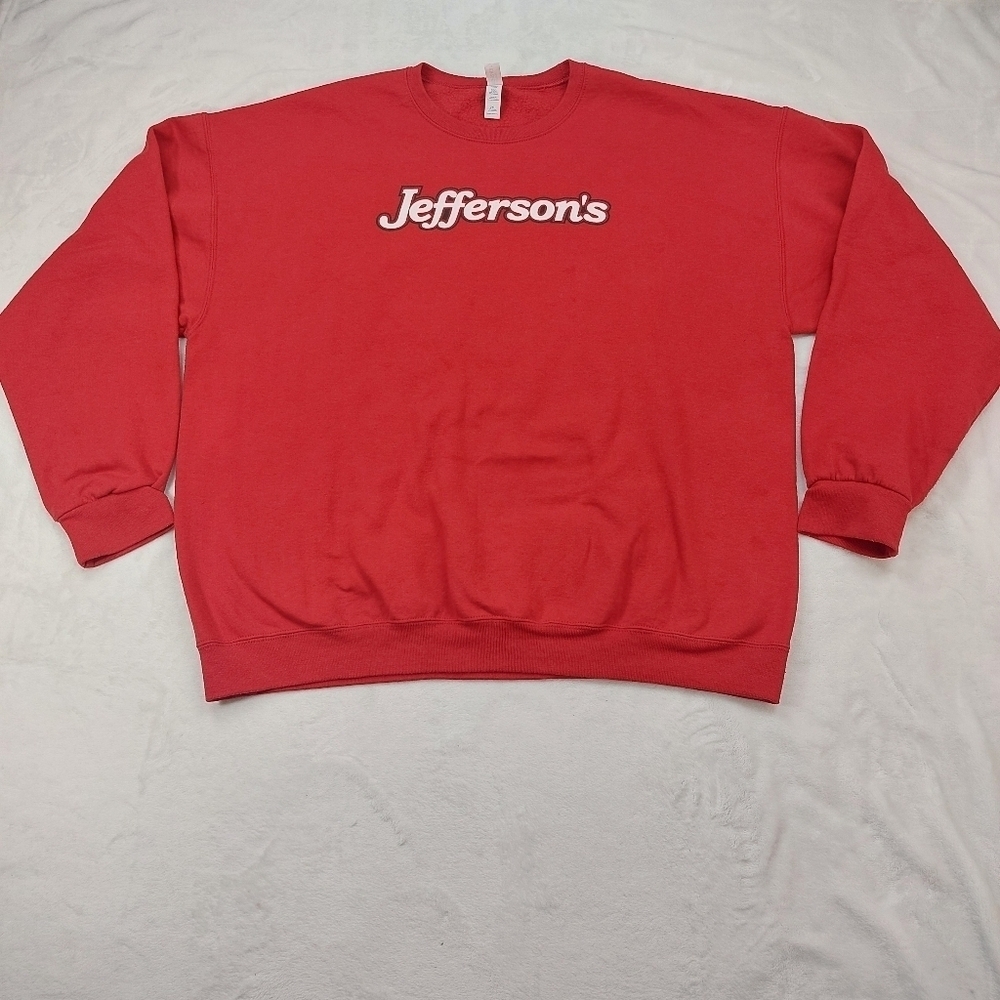 JEFFERSONS SCOTTSBORO AL JERZEES RED UNISEX PULLOVER CREWNECK SWEATSHIRT SZ 2XL